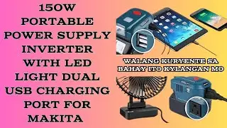 150 WATTS PORTABLE POWER SUPPLY INVERTER CHARGING PORTS 220V LED FLASHLIGHT MAKITA