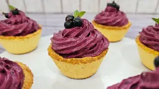 Творожные ПП КОРЗИНОЧКИ с ягодным кремом. ПП выпечка без сахара