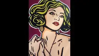 Painting Challenge #94 / Acrylic on board / Beauty / Pop art Comic