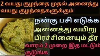 2 வயது முதல் எல்லா வயதினருக்கும் நன்கு பசிஎடுக்க/ Tips To Increase Appetite For Babies & Toddlers
