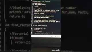 factorial number using recursion in C Programming ⛎♓♒