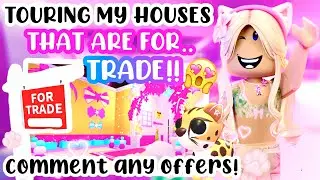 TOURING MY HOMES THAT ARE FOR TRADE!🤩💕🍯Offers Welcome!🤫🌴#adoptmeroblox #preppyadoptme #preppyroblox