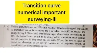 calculate the translation curve and design speed Survey-lll important numerical