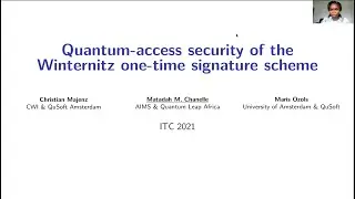 2021 ITC Conference: Quantum-Access Security of the Winternitz One-Time Signature Scheme
