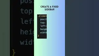 🚀 Create a Fixed Sidebar in CSS in 16 Sec! (EASY Tutorial) 💻 