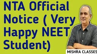 NTA Official Notice ( Very Happy NEET Student )