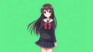 Anime girl dance green screen | Cute anime girl green screen footage