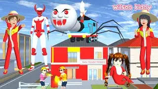 Yuta Baby Nana Pemadam Kebakaran Cari Monster Kereta Hantu Thomas | Sakura | Wilson Gaming