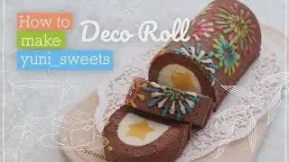 How to make fireworks design Roll cake! | yunisweets Deco Roll