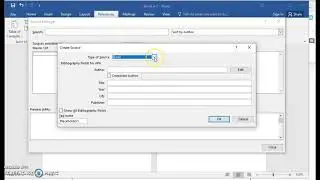 Adding a new source in Word 2016