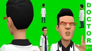 Doctor Character Green Screen | Green Screen Doctor | Green Screen Background (No Copyright)