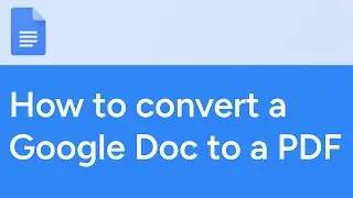 How to convert a Google Doc to a PDF