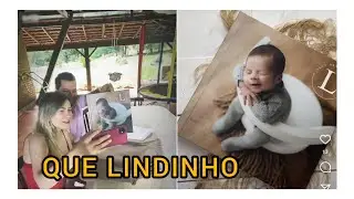Andressa Urach e o marido mostra o álbum de fotos do filho Leon