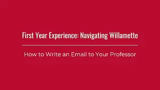 Navigating Willamette: How to Email Your Professor
