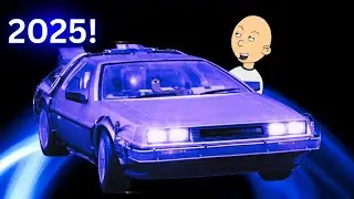 Back to the Future - Classic Caillou Steals the DMC DeLorean Time Machine