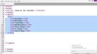 Creating Table using HTML codes