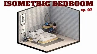 Rendering a 15 sqm Isometric 3D Bedroom | Sketchup 2021 + Enscape