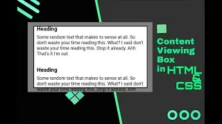 Content viewing box in HTML and CSS