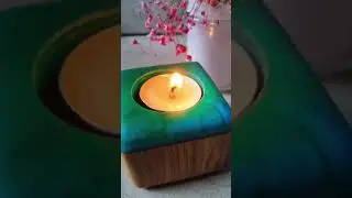 подсвечник с эпоксидной смолой