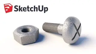 Steel bolt 3D modeling  - Sketchup Tutorial and timelapse