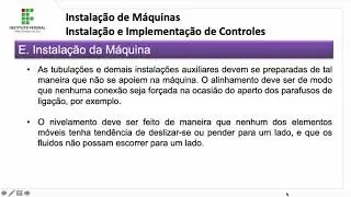 Instalação de Máquinas   Parte 02