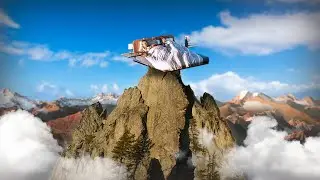 A night on a mountain peak (on a balanced bed)