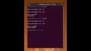 Simple BMI calculator in C on Linux 