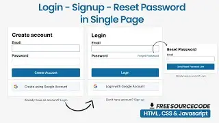 Login, Signup, Reset password using Pure HTML, CSS with Vanilla JavaScript - Codingscape