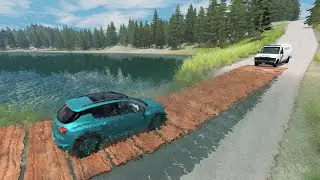 Realistic Cars vs Suspension Bridge #4 – BeamNG.Drive
