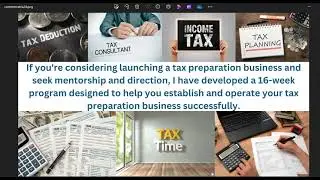 Tax Preparation Business 16-week program