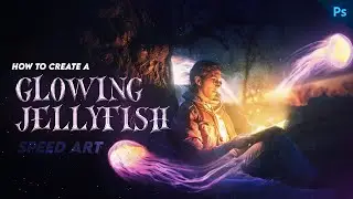 Create a GLOWING JELLYFISH in PHOTOSHOP - Photo Manipulation Speed Art