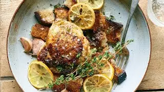 Sous Vide Lemon & Thyme Chicken Thighs  - Crispy Skin!
