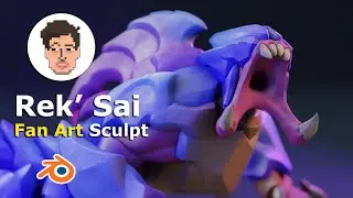 Sculpting Rek'sai in Blender - LOL FanArt