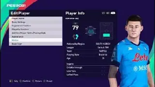 Kim Min-jae face e football pes 2021 napoli