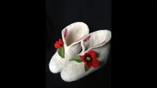 Felting slippers on a profile template. MK