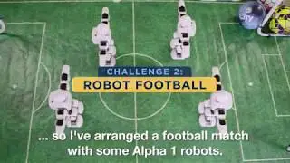 Звезды Manchester City играют в футбол с роботами Alpha 1S