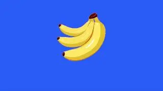 motion banana green screen/animation banana on green screen