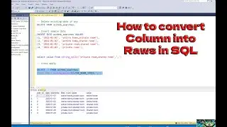 SQL Interview Question -   How to Convert Column values into Raw   Medium SQL Interview Question