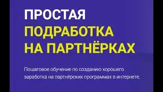 Обзор видеокурса  Подработка на партнёрках / ПРОСТАЯ ПОДРАБОТКА НА ПАРТНЁРКАХ / Работа в интернете