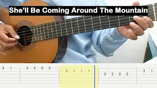 She'll Be Coming Around The Mountain Guitar Tutorial TAB Guitar Lessons for Beginners