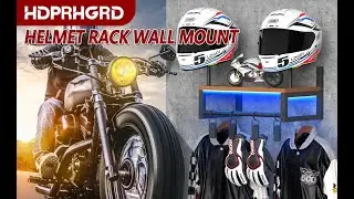 Motorcycle Helmet Rack Wall Mount with RGB Lights Strip