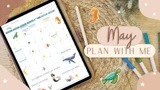 🪸 Plan with me May  | Sea Digital Stickers  | Digital Planning | Digital Planner Stickers