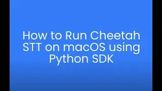 How to: Running Cheetah Real-time Speech-to-Text on macOS Using Python