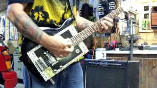 T.Hiles custom 6 string electric Cigar Box Guitar  