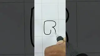 R - How to draw alphabet in bubble letters | Graffiti Letter - R