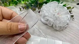 Lush simple bows! Organza fold! Secrets of tape preparation