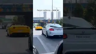 Ferrari California and BMW M2 rolling together