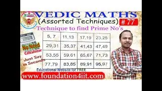 Technique to find Prime Numbers between 1 to 100 || Vedic Maths! # 77 ||
