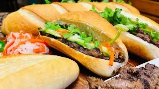 Authentic Lemongrass Beef Sandwich - Banh Mi Bo Nuong Xa