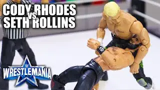 WWE CODY RHODES VS SETH ROLLINS WRESTLEMANIA 38 ACTION FIGURE PIECED MATCH!!